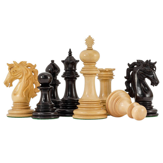 4.5" Andalusian Luxury Series Chess Pieces Only Set - Triple Weighted Ebony Wood