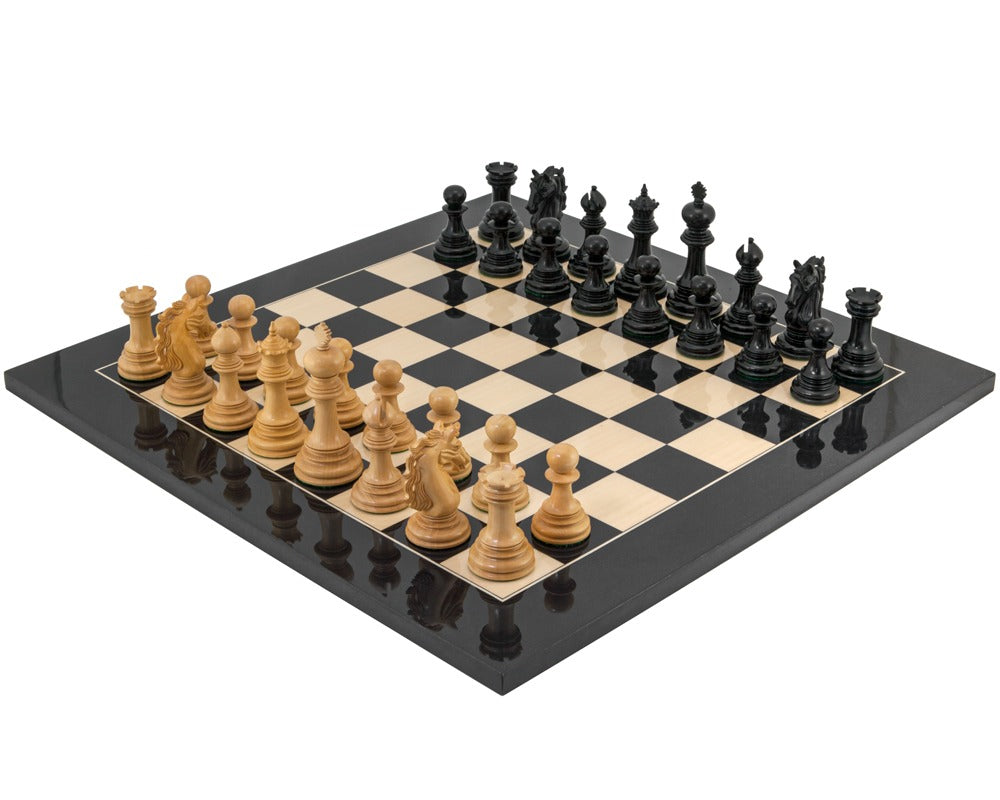 4.5" Andalusian Luxury Series Chess Pieces Only Set - Triple Weighted Ebony Wood