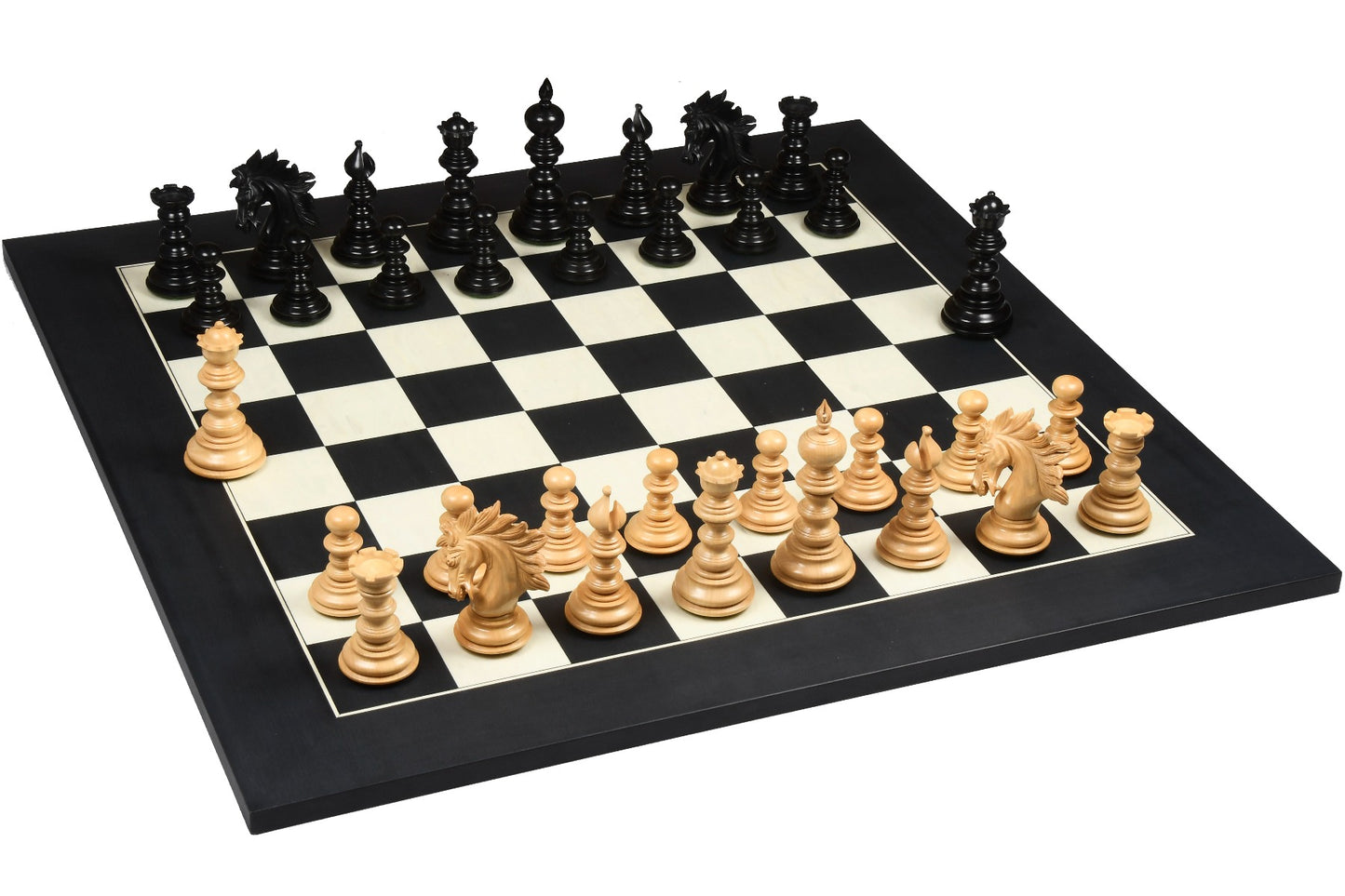 4.3″ Luxury Savano Series Staunton Chess Pieces Only Set - Ebony Wood Triple Weighted