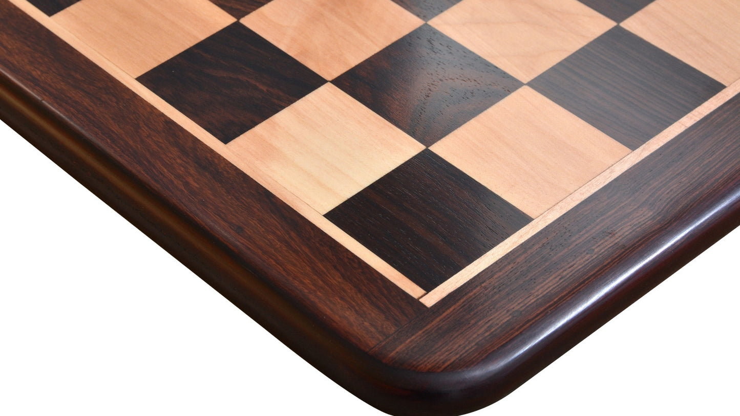 21" Flat Luxury Chess board Rosewood & Maple Wood - 55 mm Square