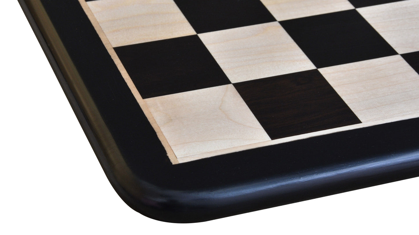 Combo of 3.8″ Columbian Knight Luxury Chess Set- Pieces in Ebonised Boxwood with 21" Ebony Wood Chessboard