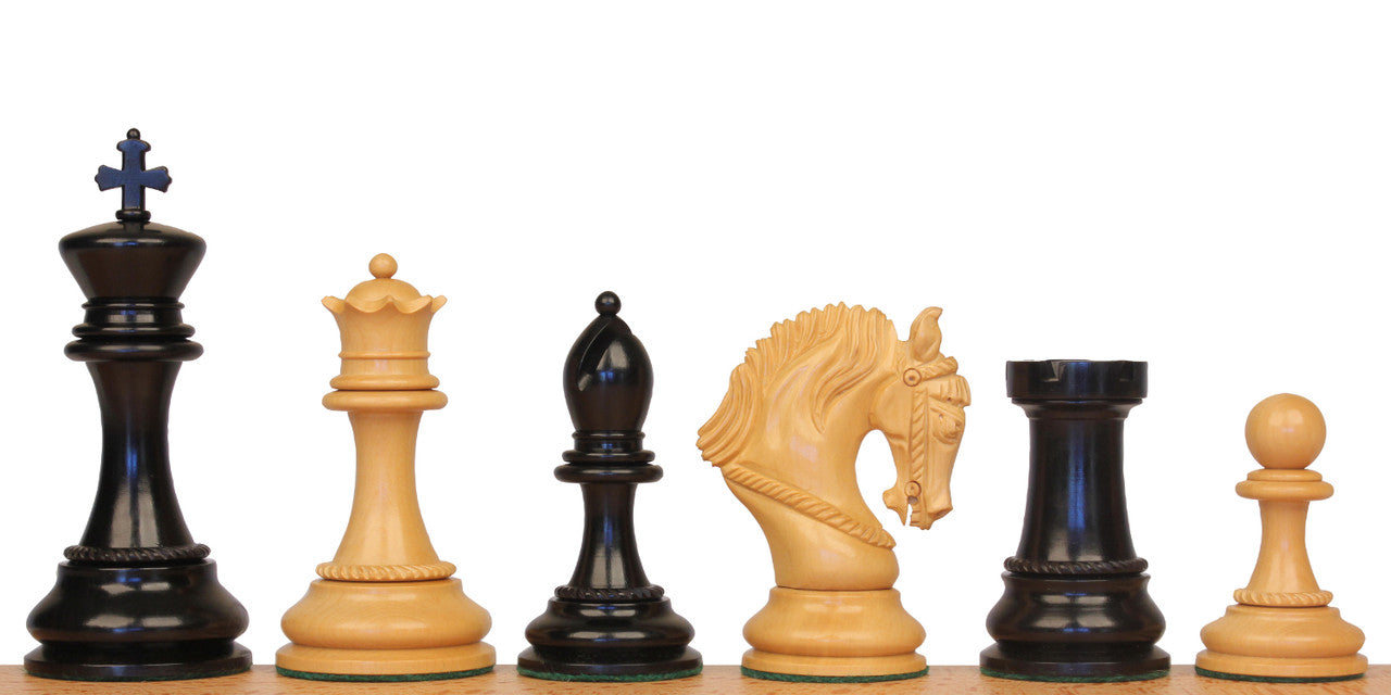 The King Arthur Series Luxury Staunton Chess Pieces Only Set- 4.5" King Size - Triple Weighted Ebony Wood