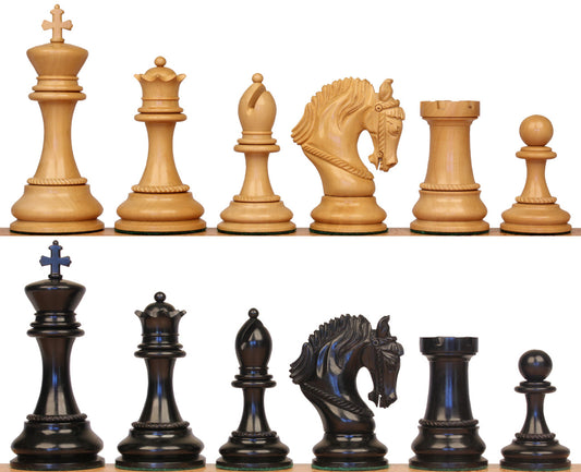 The King Arthur Series Luxury Staunton Chess Pieces Only Set- 4.5" King Size - Triple Weighted Ebony Wood
