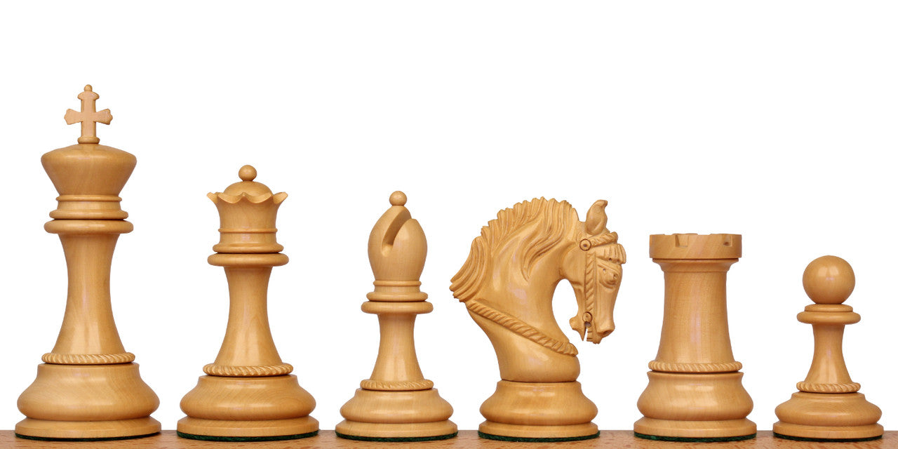 The King Arthur Series Luxury Staunton Chess Pieces Only Set- 4.5" King Size - Triple Weighted Ebony Wood