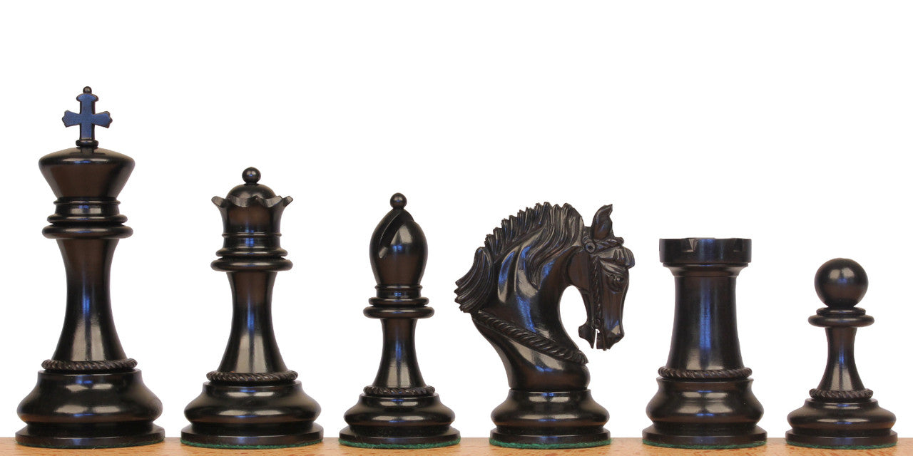 The King Arthur Series Luxury Staunton Chess Pieces Only Set- 4.5" King Size - Triple Weighted Ebony Wood
