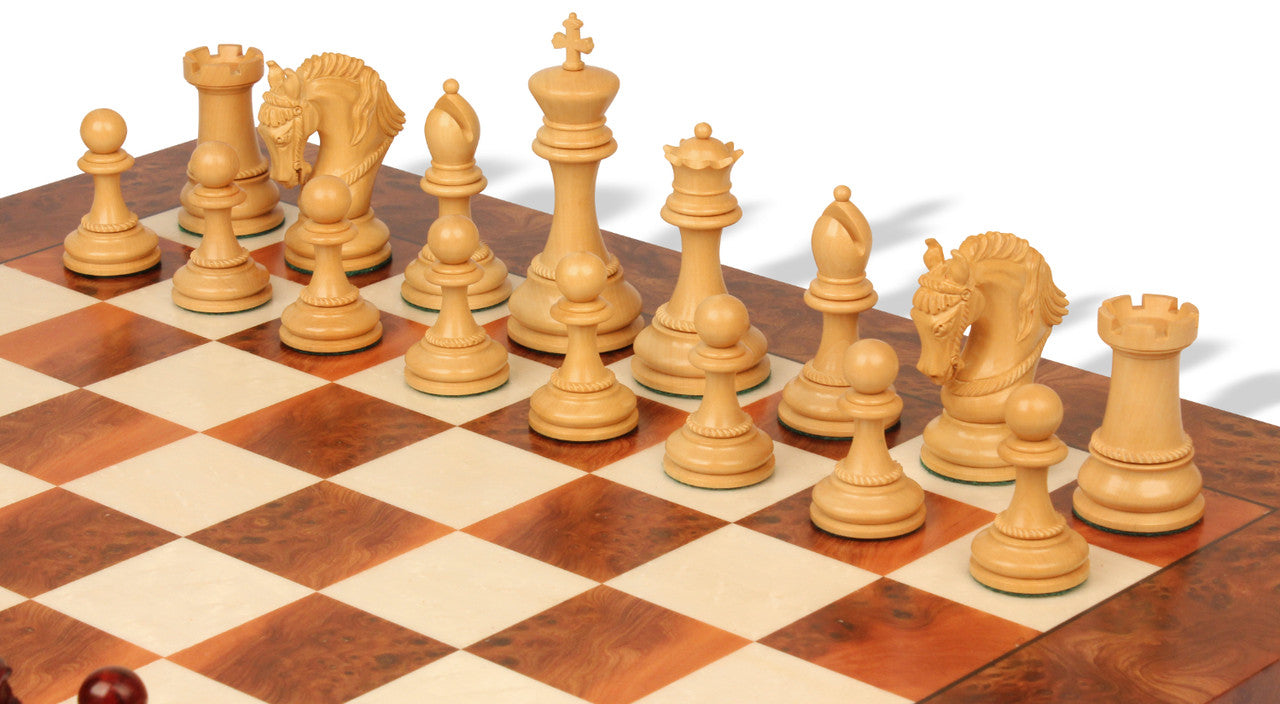 The King Arthur Series Luxury Staunton Chess Pieces Only Set - 4.5" King Size - Triple Weighted Bud Rosewood