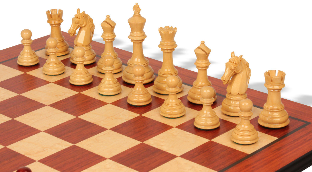 4.6" Rare Columbian Luxury Chess Pieces Only Set - Triple Weighted Bud Rosewood