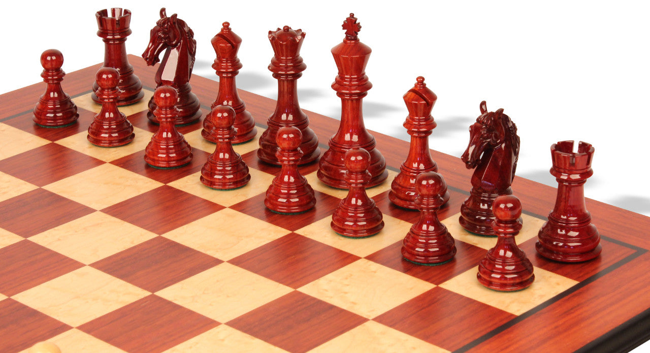 4.6" Rare Columbian Luxury Chess Pieces Only Set - Triple Weighted Bud Rosewood