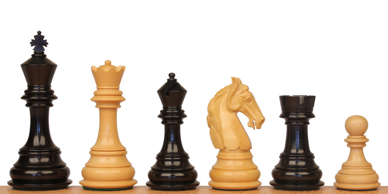 4.6" Rare Columbian Luxury Chess Pieces Only Set - Triple Weighted Ebony