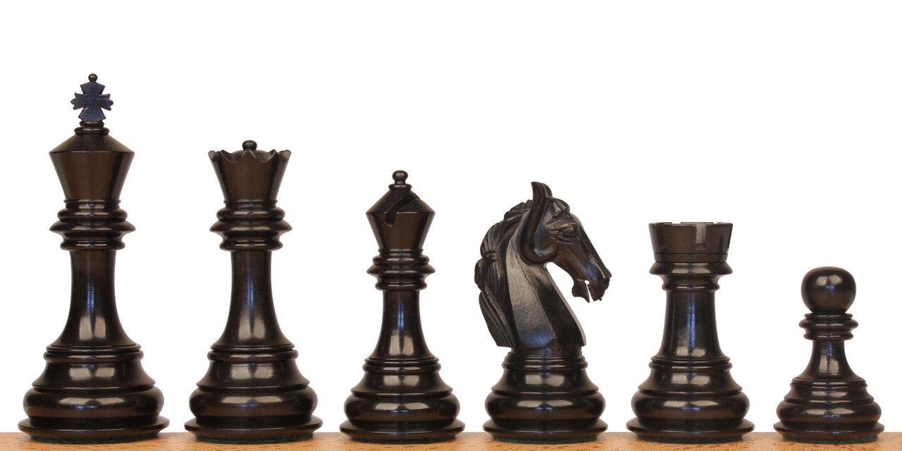 4.6" Rare Columbian Luxury Chess Pieces Only Set - Triple Weighted Ebony