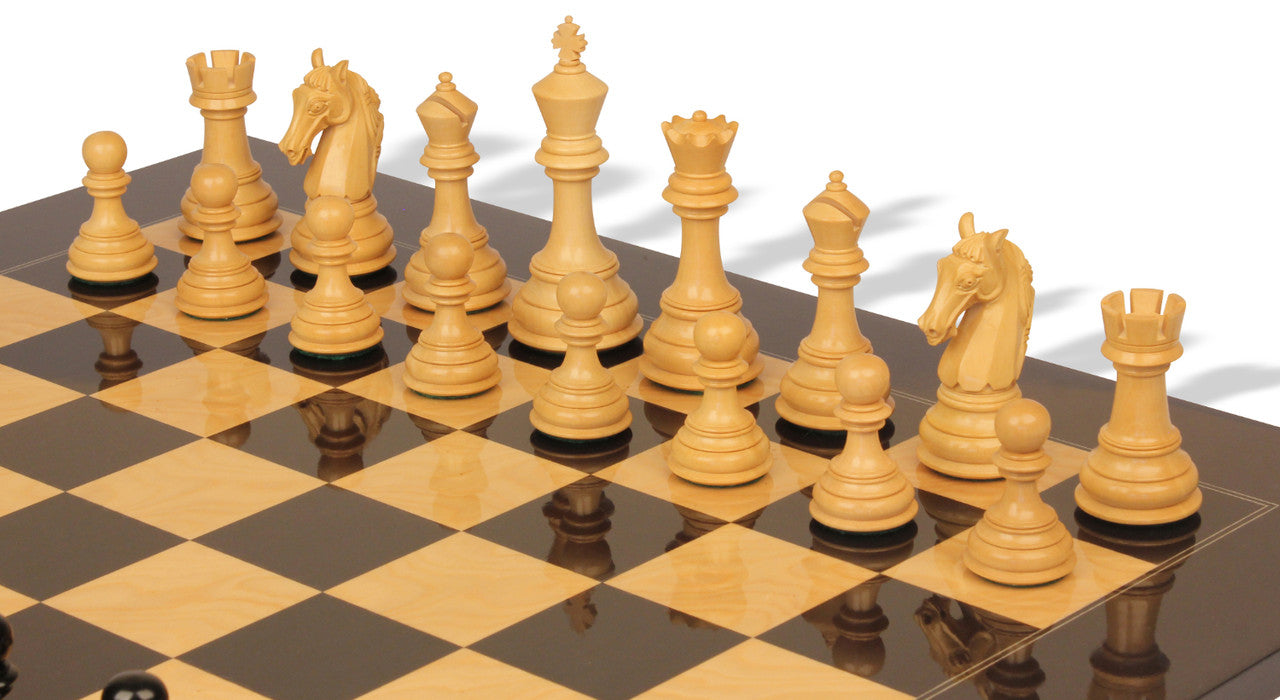4.6" Rare Columbian Luxury Chess Pieces Only Set - Triple Weighted Ebony