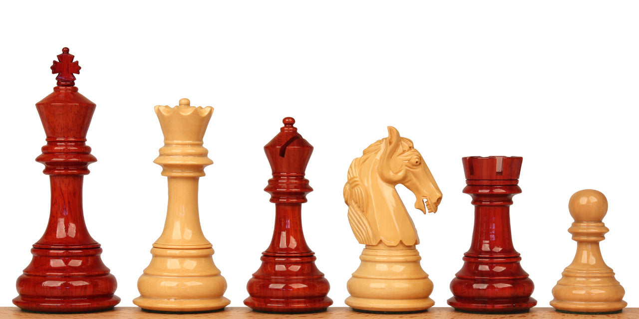 4.6" Rare Columbian Luxury Chess Pieces Only Set - Triple Weighted Bud Rosewood