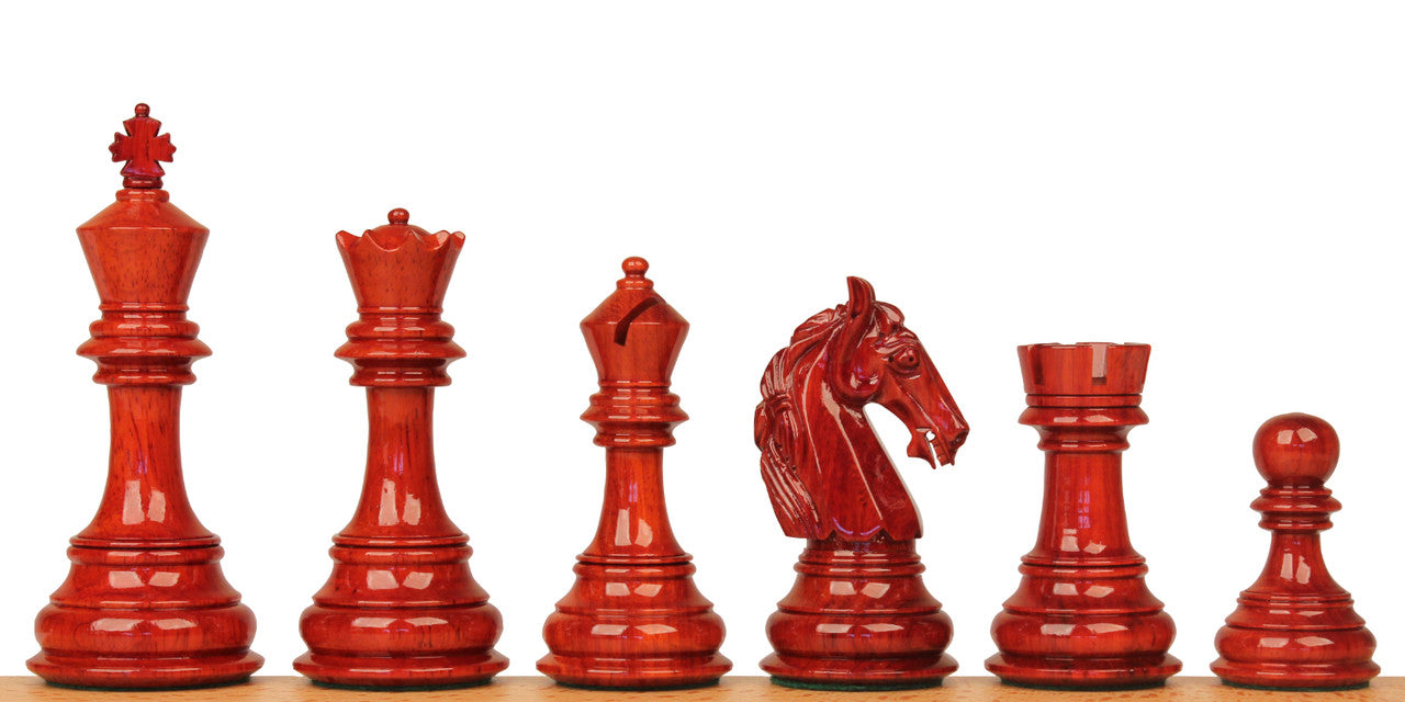 4.6" Rare Columbian Luxury Chess Pieces Only Set - Triple Weighted Bud Rosewood
