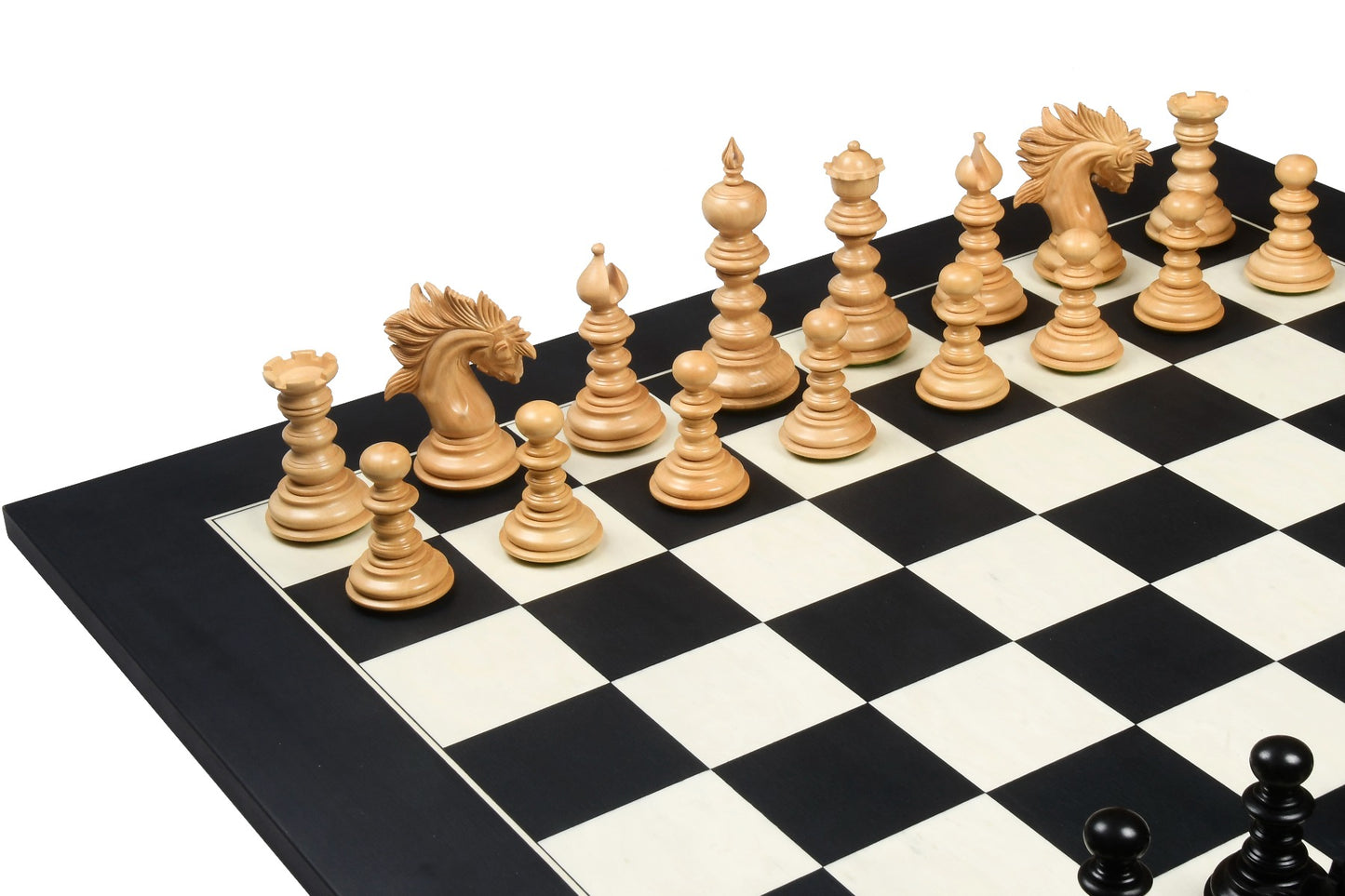 4.3″ Luxury Savano Series Staunton Chess Pieces Only Set - Ebony Wood Triple Weighted