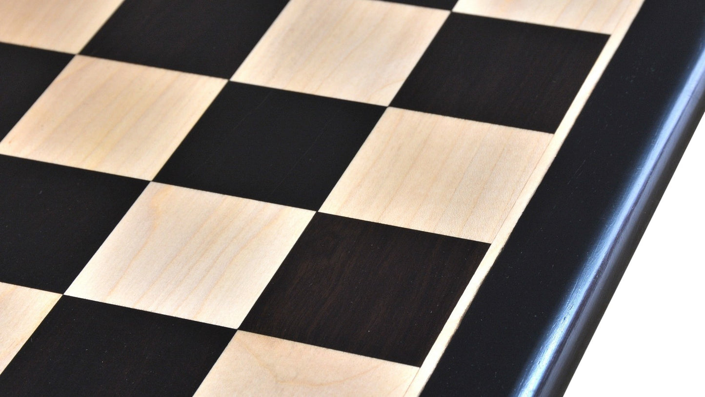 17" Solid Luxury Inlaid Ebony Wood & Maple Wood Chess Board- 45 mm Square