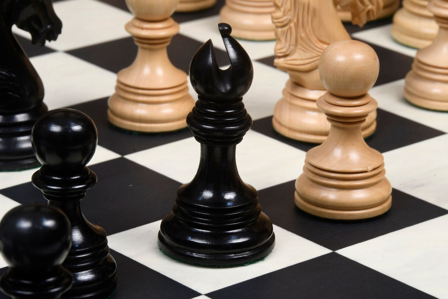 The Premium Collection - 4.4" Wellington Luxury Staunton Chess Pieces Only Set – Triple Weighted Ebony Wood & Boxwood