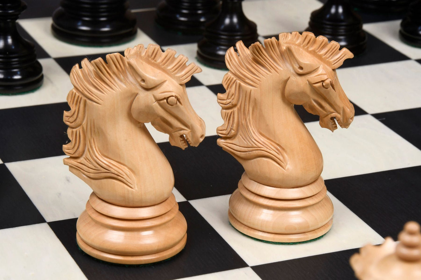 The Premium Collection - 4.4" Wellington Luxury Staunton Chess Pieces Only Set – Triple Weighted Ebony Wood & Boxwood