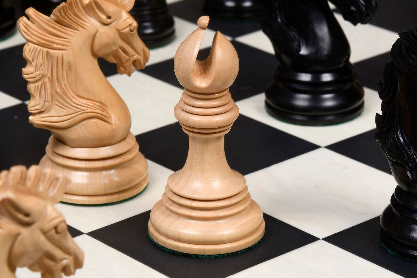 The Premium Collection - 4.4" Wellington Luxury Staunton Chess Pieces Only Set – Triple Weighted Ebony Wood & Boxwood