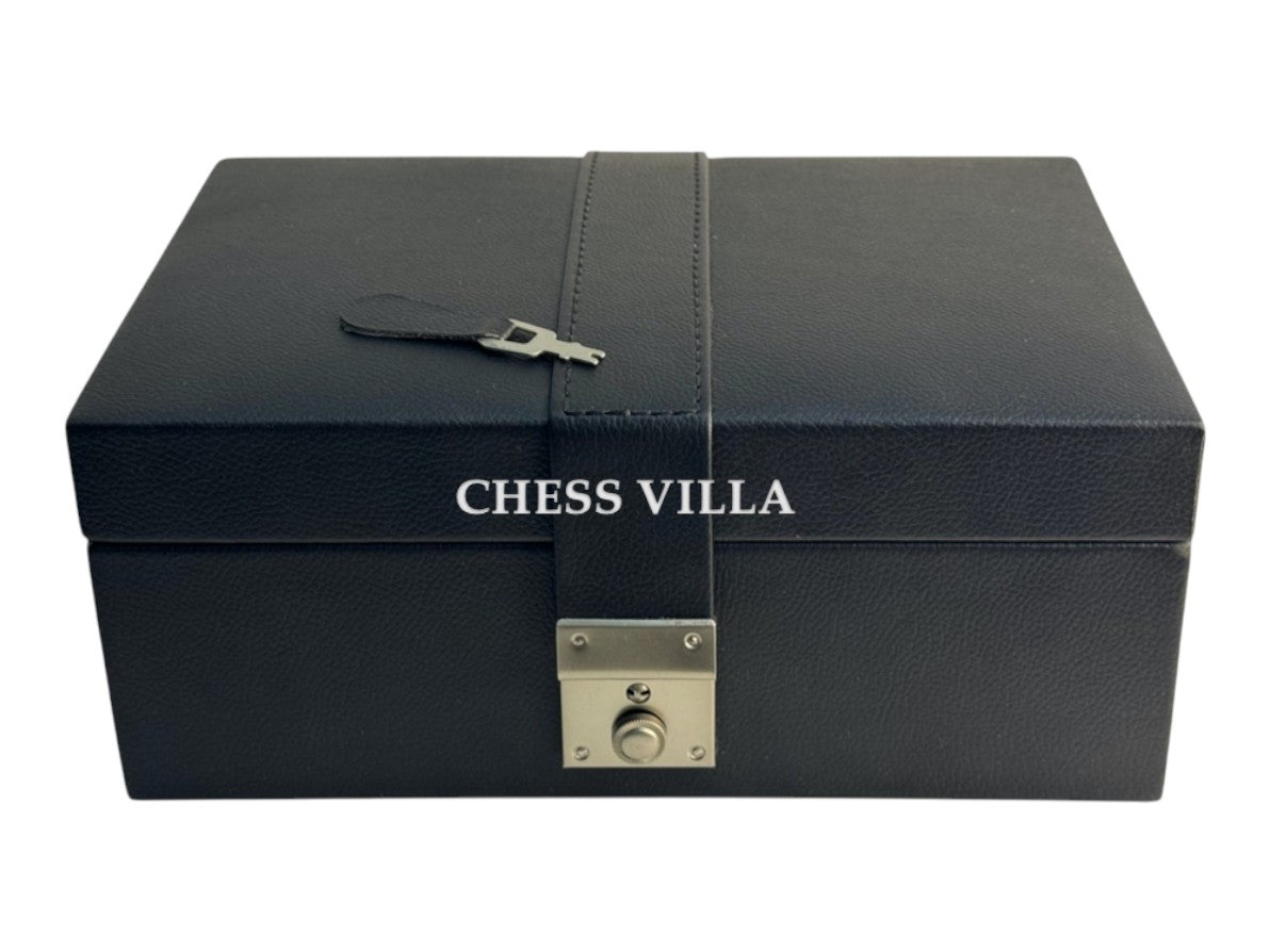 Leatherette Chess Storage Box for 3" - 4" Chess Pieces Set