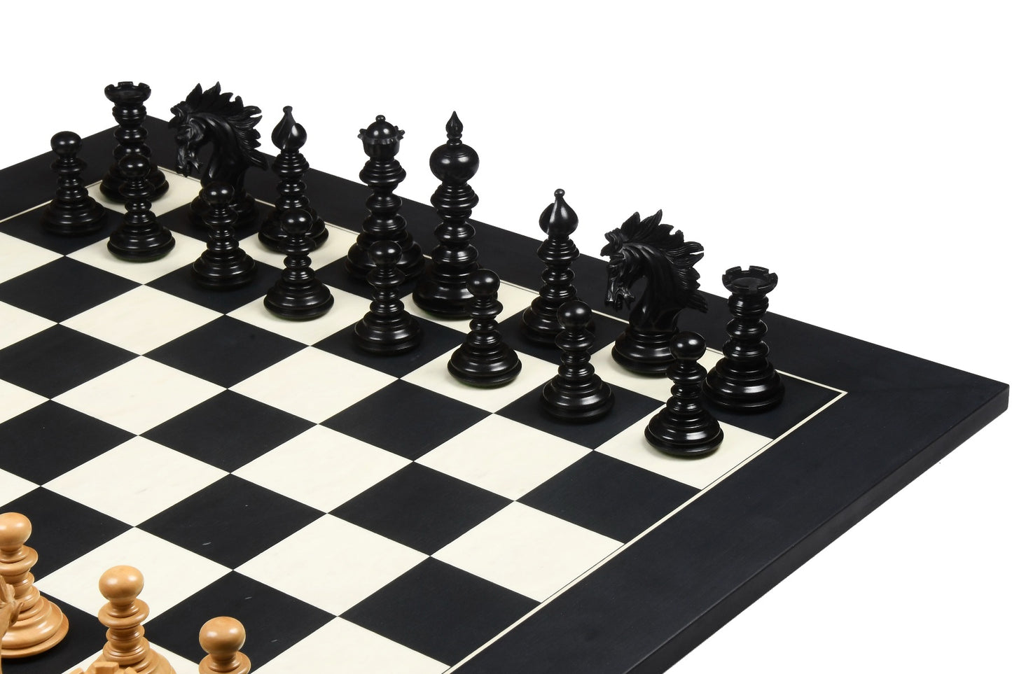 4.3″ Luxury Savano Series Staunton Chess Pieces Only Set - Ebony Wood Triple Weighted