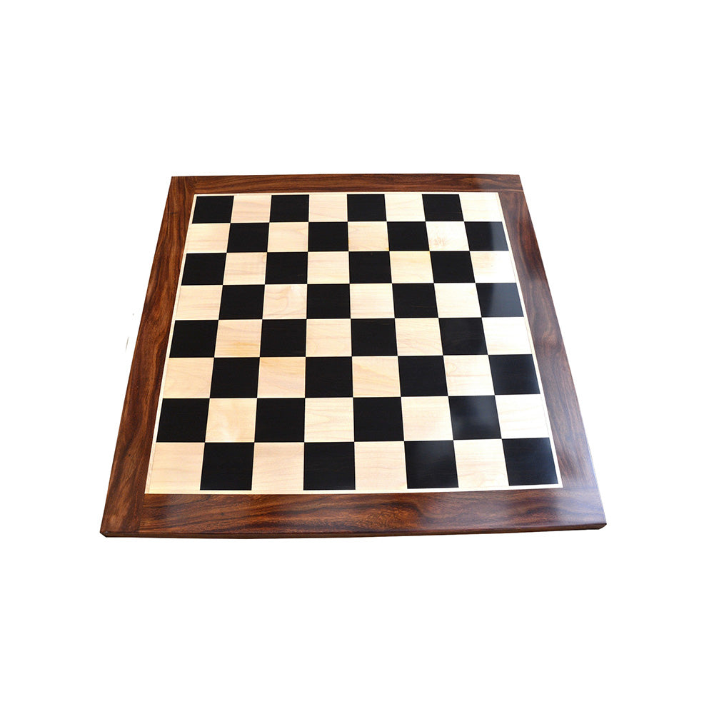 21" Grandmaster Series Ebony Wood Chess Board - Ebony & Maple Wood - 55mm Square
