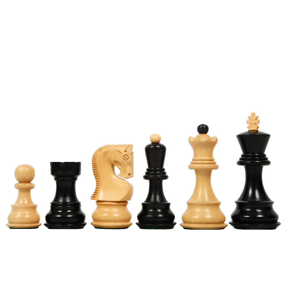3.9" Russian Zagreb Chess Pieces Only set – Weighted Ebonised Boxwood & Boxwood