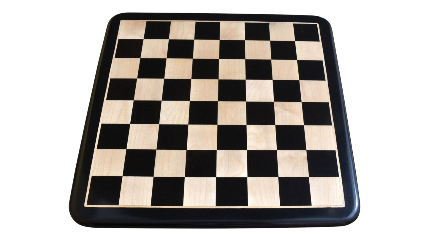 17" Solid Luxury Inlaid Ebony Wood & Maple Wood Chess Board- 45 mm Square
