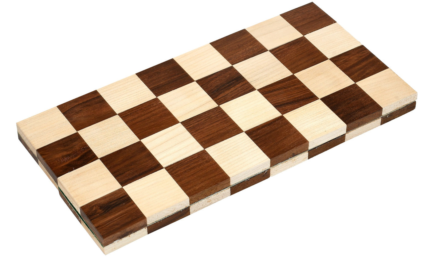 Folding" Rolling Series Travel Chess Board In Maple & Golden Rosewood - 40 mm Square