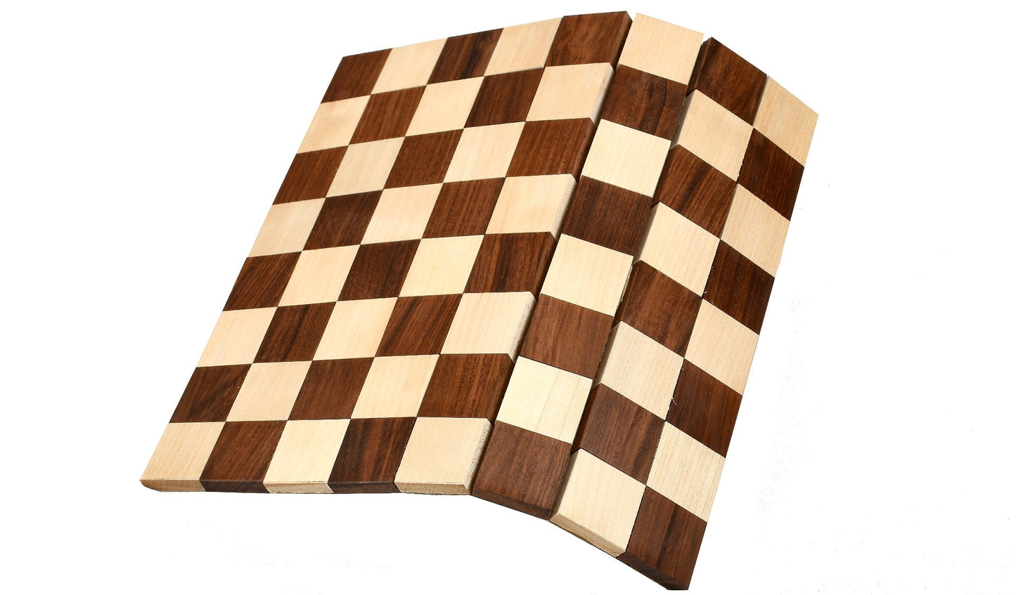 Folding" Rolling Series Travel Chess Board In Maple & Golden Rosewood - 40 mm Square - Chess Villa