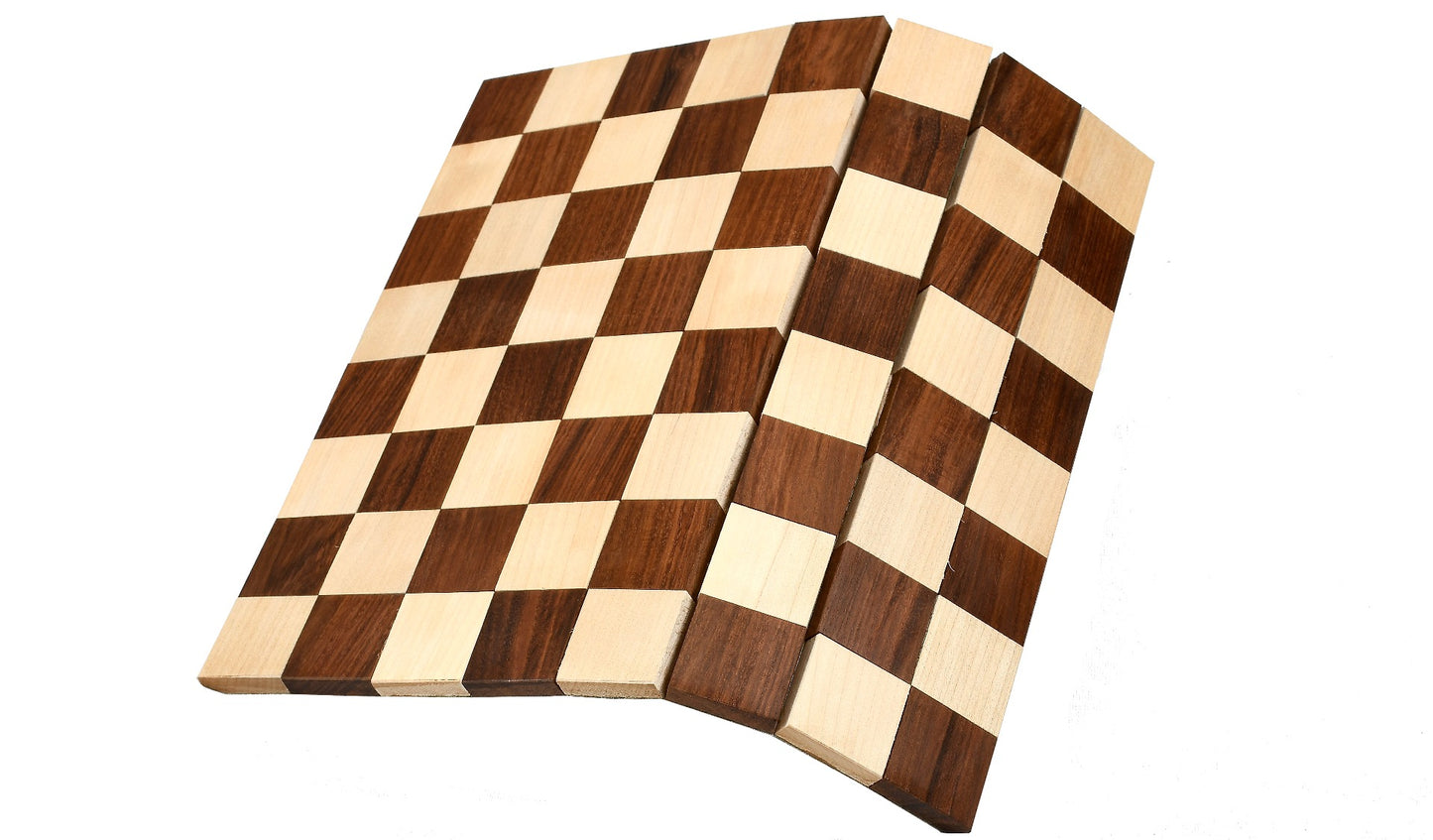 Folding" Rolling Series Travel Chess Board In Maple & Golden Rosewood - 40 mm Square