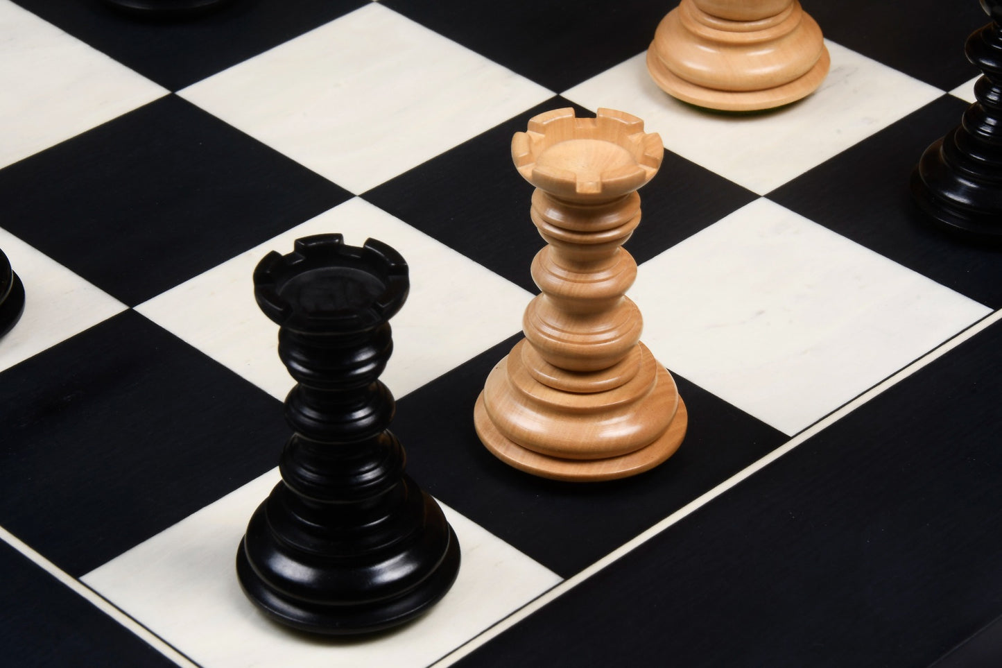 4.3″ Luxury Savano Series Staunton Chess Pieces Only Set - Ebony Wood Triple Weighted