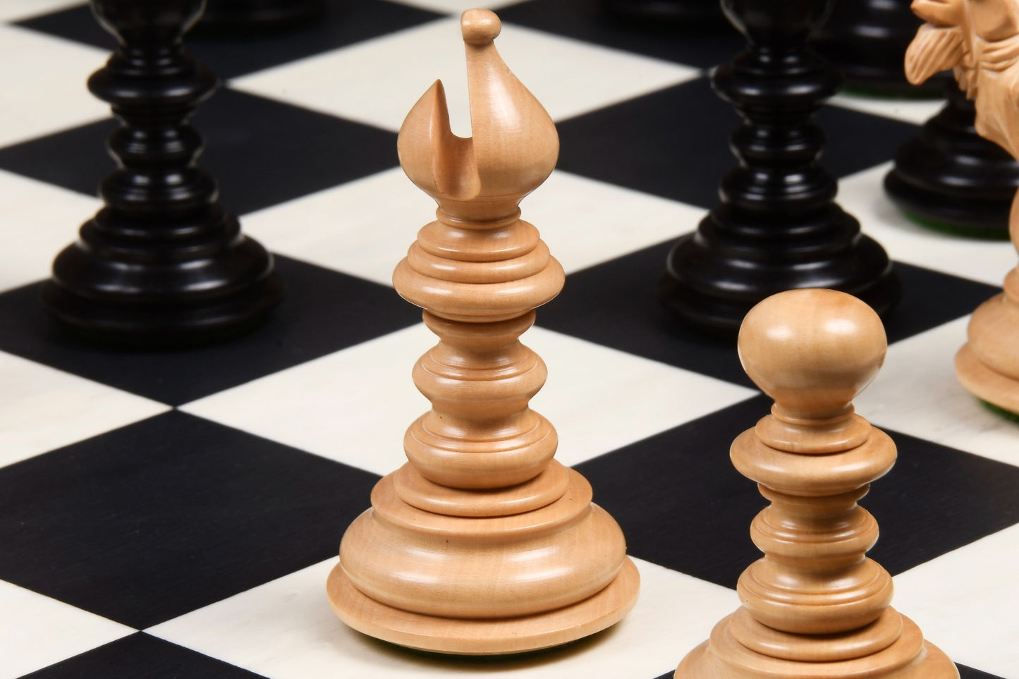 4.3″ Luxury Savano Series Staunton Chess Pieces Only Set - Ebony Wood Triple Weighted