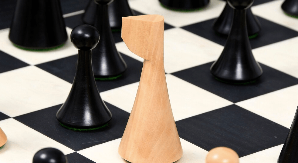 Hermann Ohme Minimalist Series Chess Pieces Only Set- Weighted Ebonised Boxwood - Chess Villa
