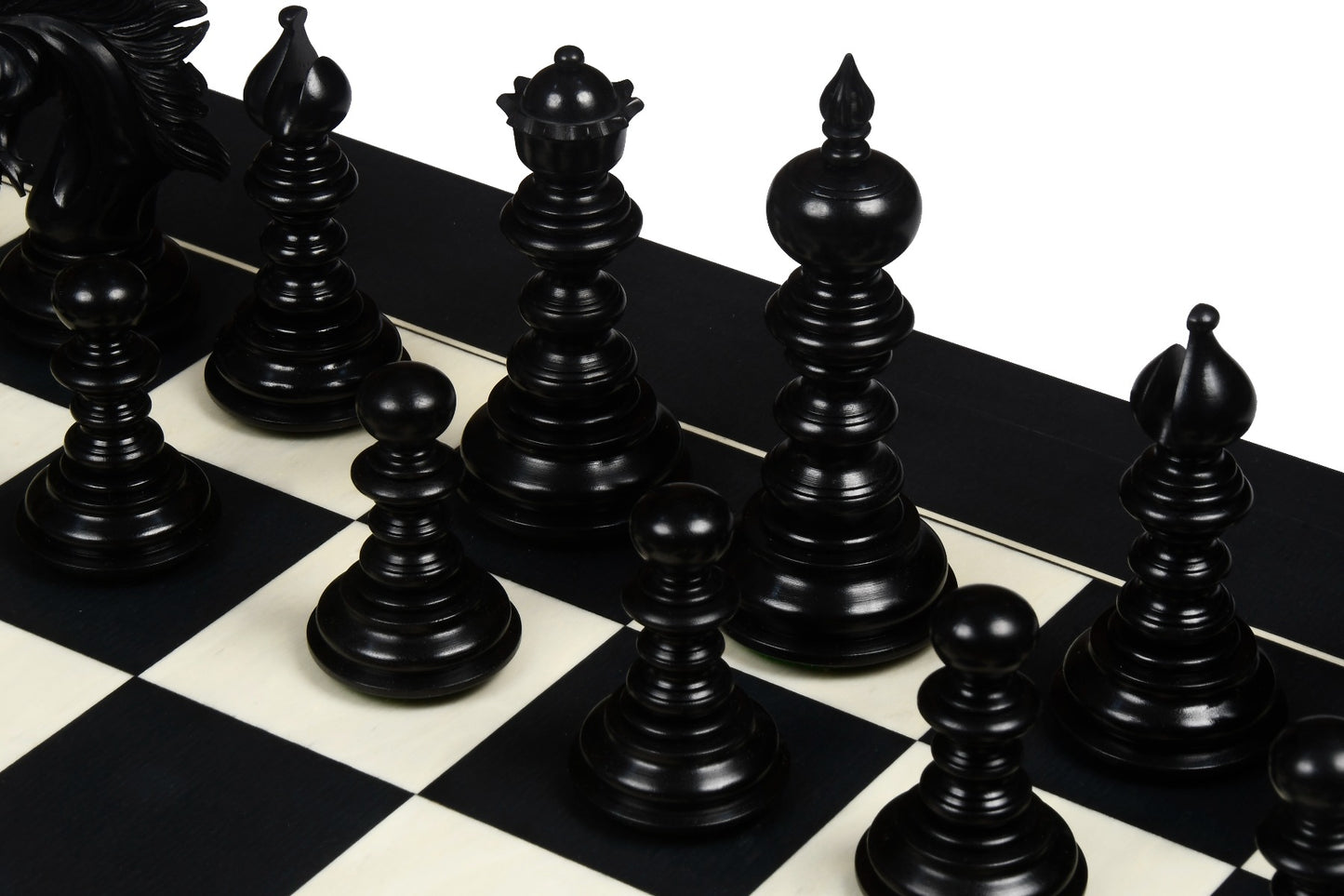 4.3″ Luxury Savano Series Staunton Chess Pieces Only Set - Ebony Wood Triple Weighted