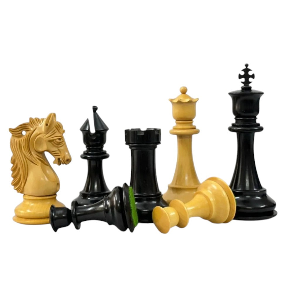 4.5" Heritage Series Premium Staunton Chess Pieces Only Set- Triple Weighted Ebony
