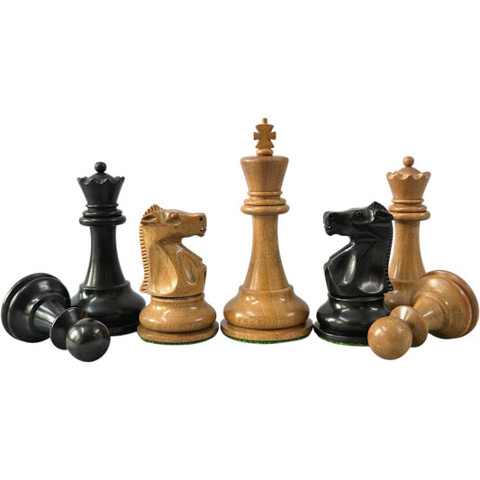 1972 Fischer Spassky Championship Series Chess Pieces Set –Distressed & Ebonised Boxwood