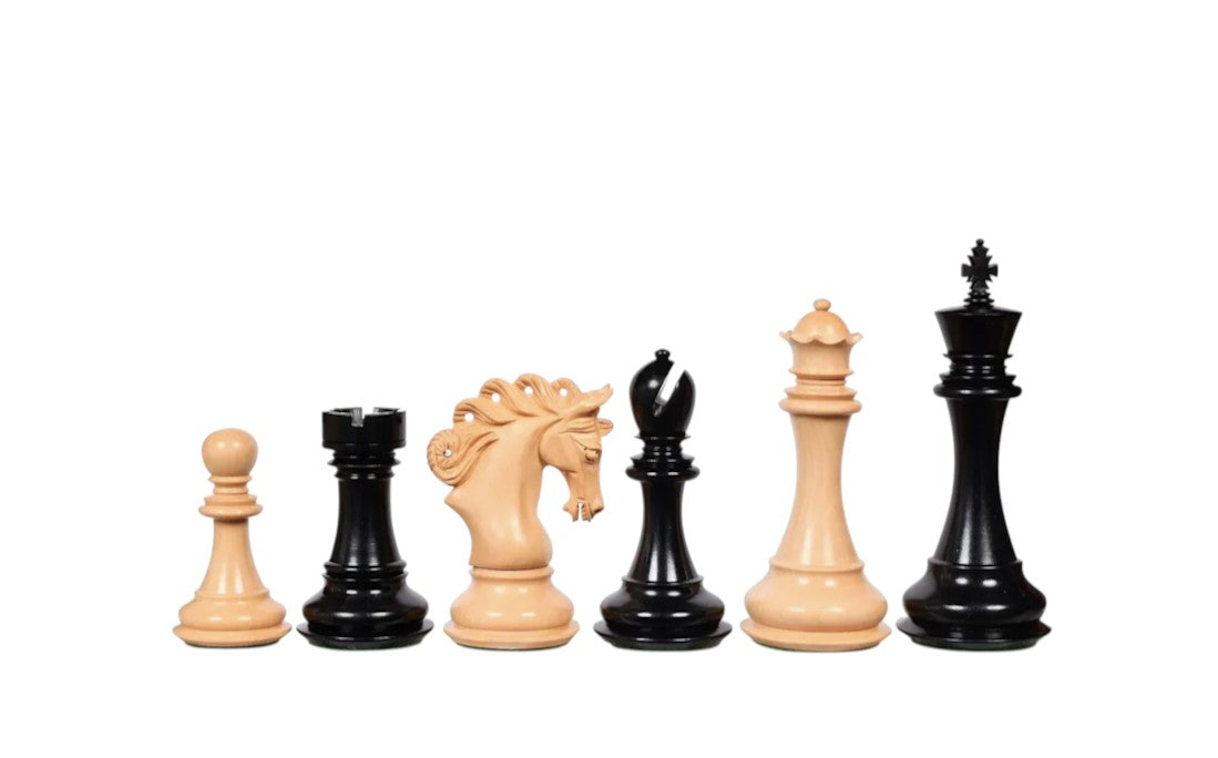 The Pegasus Series Artisan Luxury Staunton Chess Pieces- 4.6" King- Triple Weighted Ebony