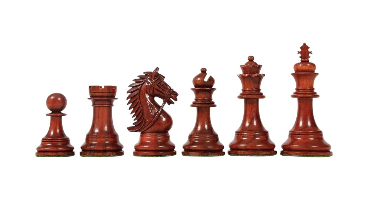 The Chesterfield Series Luxury Chess Pieces - 4.2" King- Triple Weighted Bud Rosewood