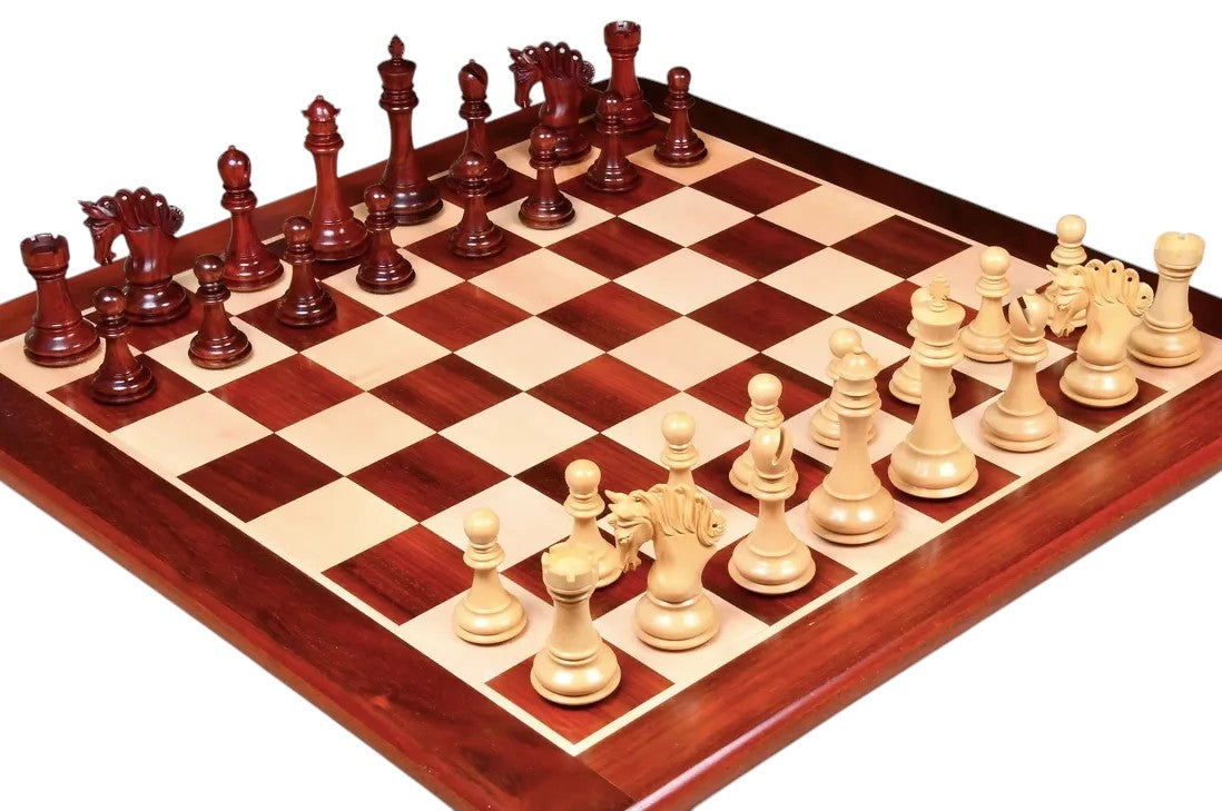 The Pegasus Series Artisan Luxury Staunton Chess Pieces- 4.6" King- Triple Weighted Bud Rosewood
