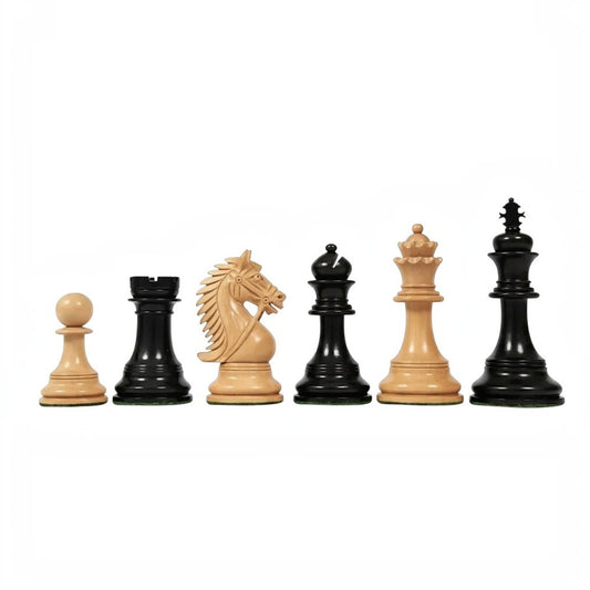The Chesterfield Series Luxury Chess Pieces - 4.2" King- Triple Weighted Ebony Wood