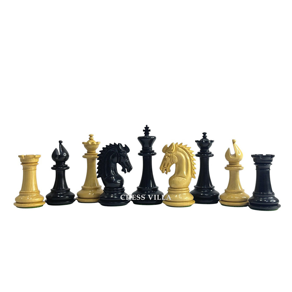 3.75" Sheffield Knight Luxury Chess Pieces Only Set - Double Weighted Ebony Wood