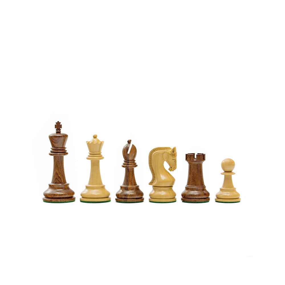 4" Leningrad Series Luxury Staunton Chess Pieces Only Set - Weighted Golden Rosewood