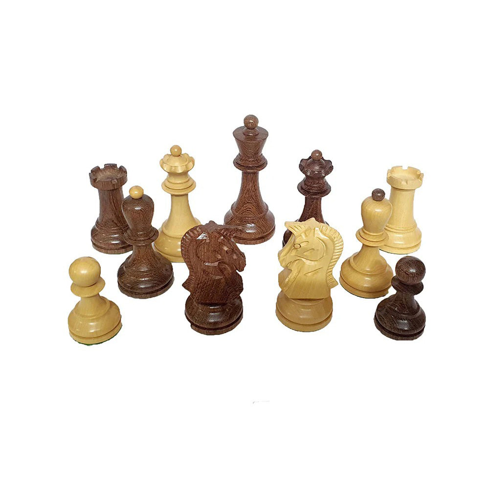 1950s Dubrovnik Bobby Fischer Reproduced Chess Pieces Only Set in Golden Rosewood & Boxwood - 3.7" King