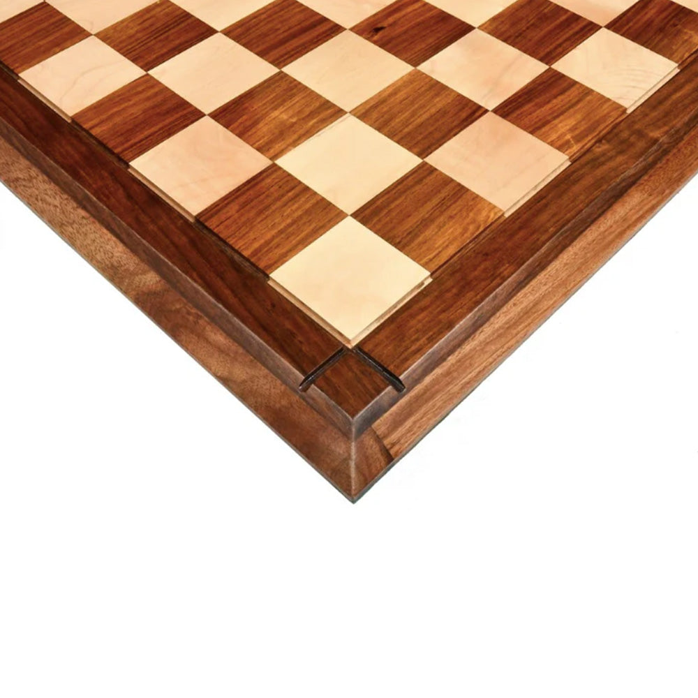 21" Drueke Style Wooden Handmade Tournament Chess Board in Golden Rosewood & Maple Wood - Matt Finish
