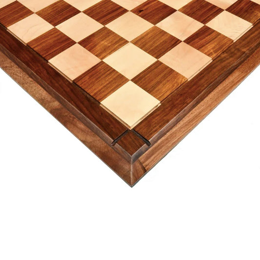21" Drueke Style Wooden Handmade Tournament Chess Board in Golden Rosewood & Maple Wood - Matt Finish