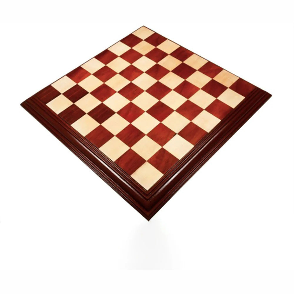 23" Bud Rosewood & Maple Wood Solid Luxury Handmade Chessboard with Carved Border - 63 mm Square