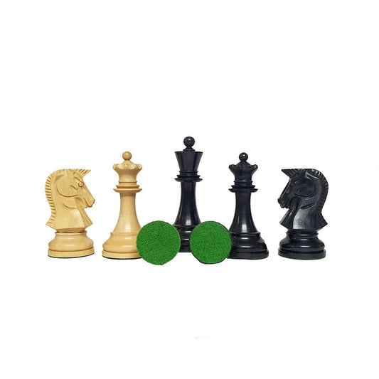 1950s Dubrovnik Bobby Fischer Reproduced Chess Pieces Only Set in Ebonised Boxwood & Boxwood - 3.7" King