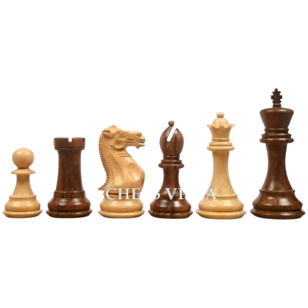 4″ Professional Club Staunton Chess Pieces Only Set – Weighted Golden Rosewood