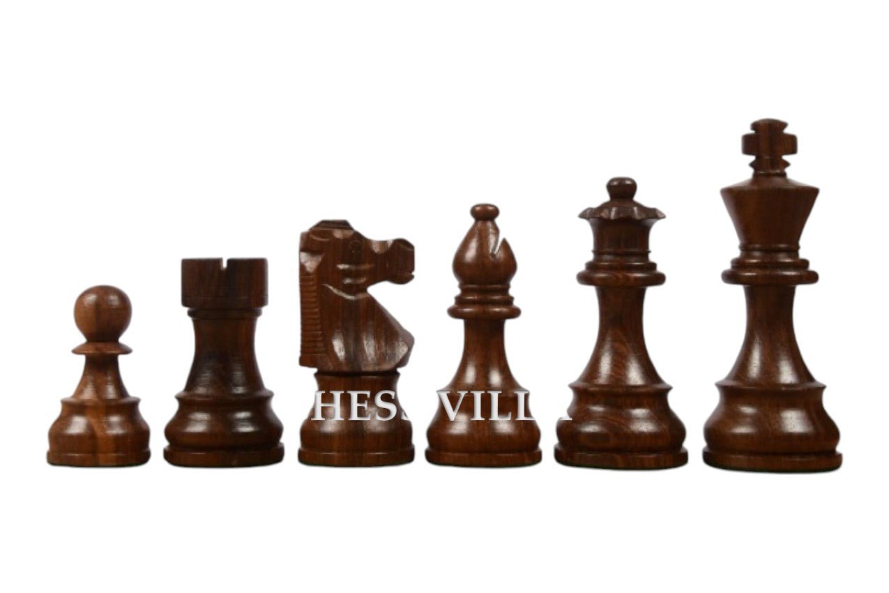 Repro 1890 French Lardy Staunton Chess Pieces Only Set – Golden Rosewood & Boxwood - Chess Villa