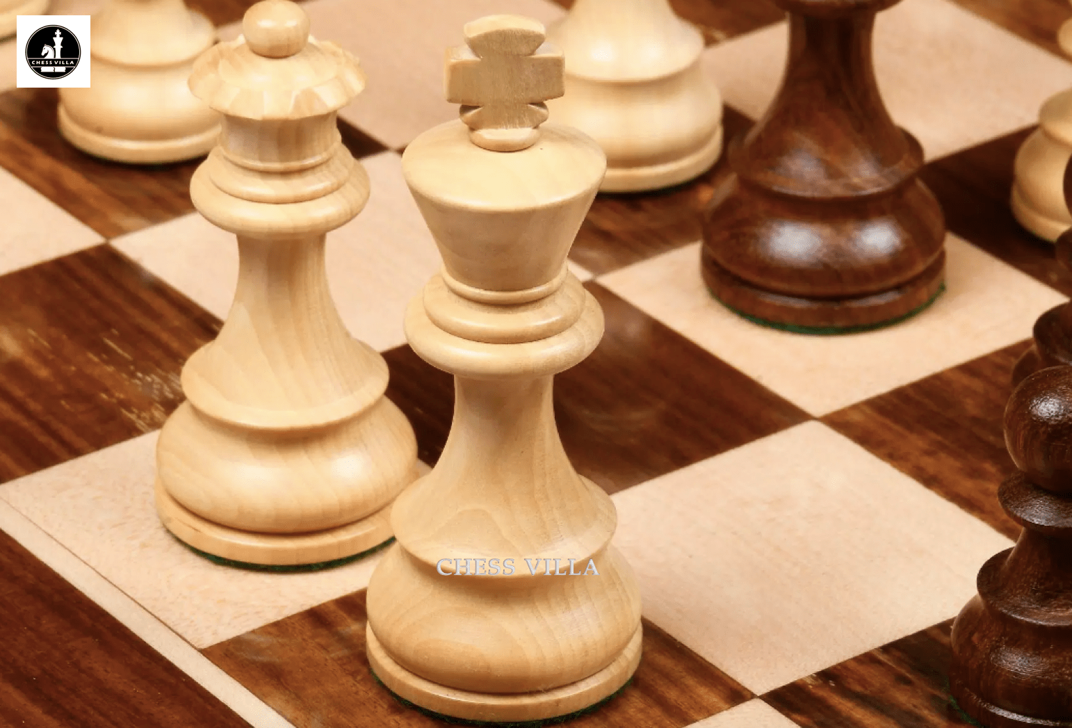 Repro 1890 French Lardy Staunton Chess Pieces Only Set – Golden Rosewood & Boxwood - Chess Villa
